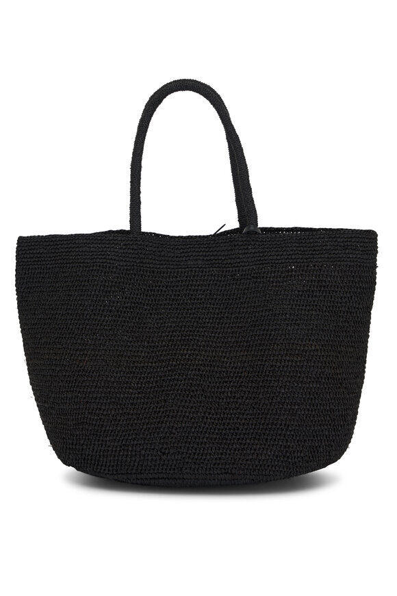The Row - Oregon Black Raffia Tote Bag 