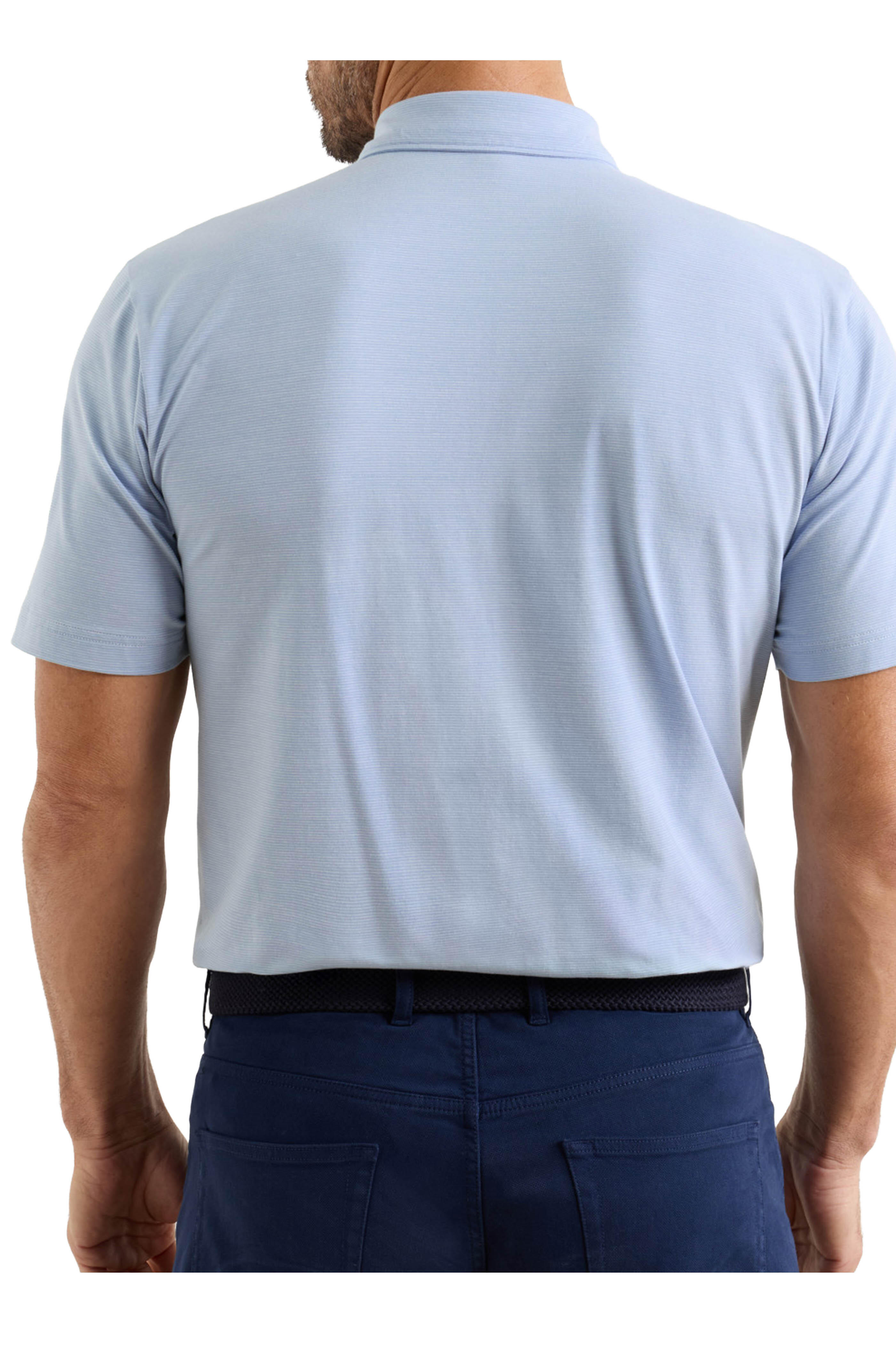 Peter Millar - Crown Flex Cloudy Blue Cotton Short Sleeve Polo - view 3