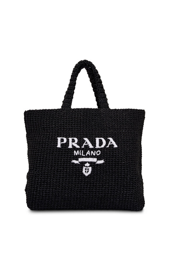 Prada - Black Raffia Tote Bag 