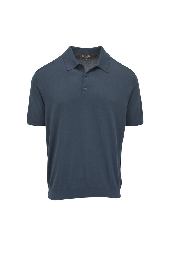 Loro Piana Sottile Aegean Wave Wool, Silk & Cashmere Polo