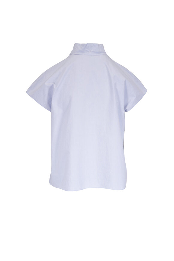 Peter Cohen Rosie Sky Blue Cotton Broadcloth Blouse - view 2