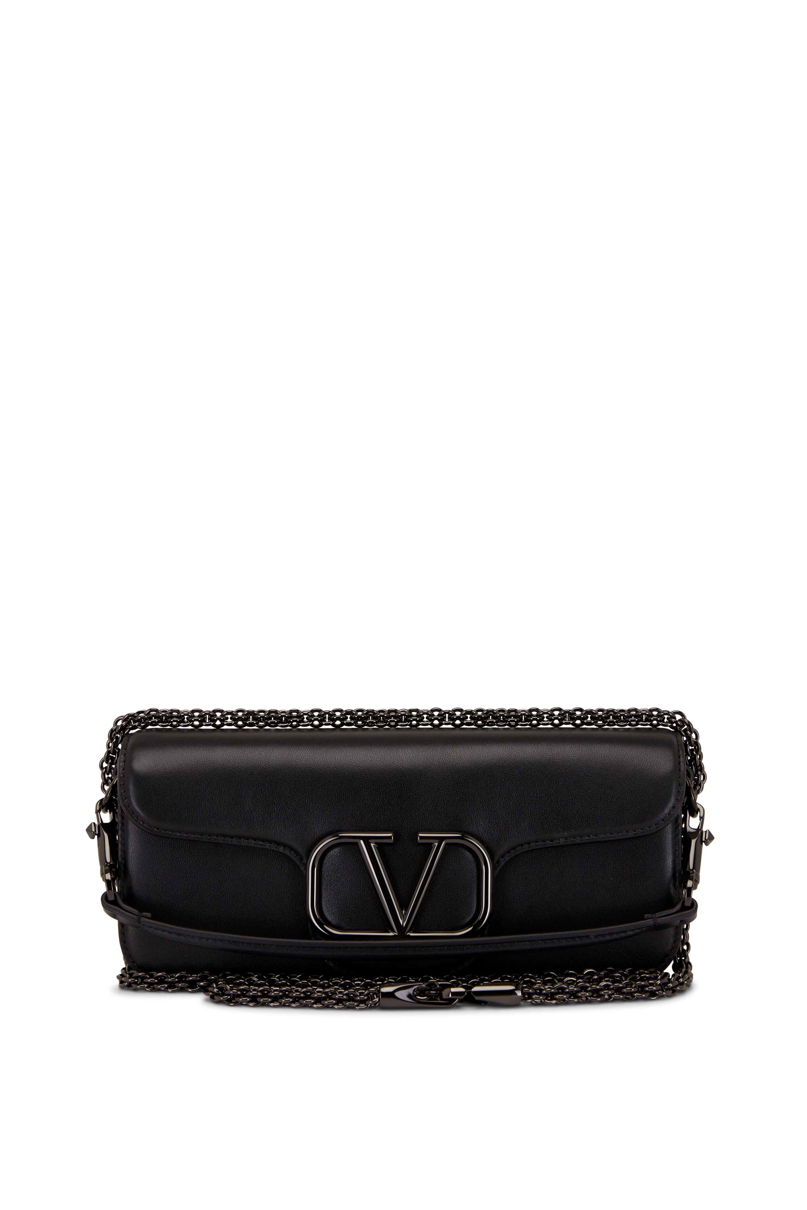 VALENTINO GARAVANI: VLogo Type bag in leather - Black
