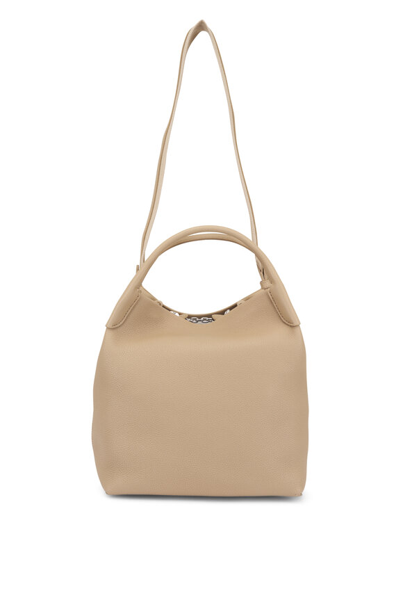 Loro Piana Large Bale Neutral Grained Leather Bucket Bag - view 2