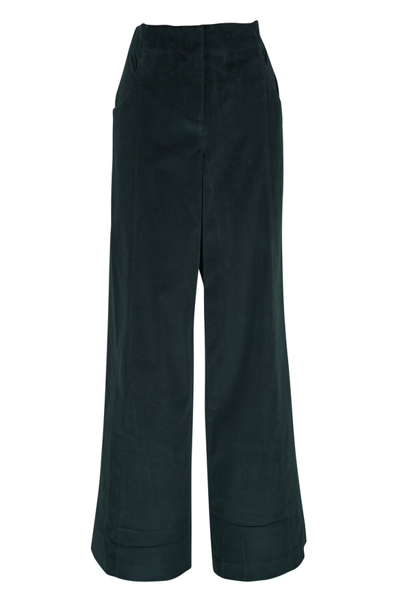 TWP Demie Straight Leg Forest Luxe Velvet Pant