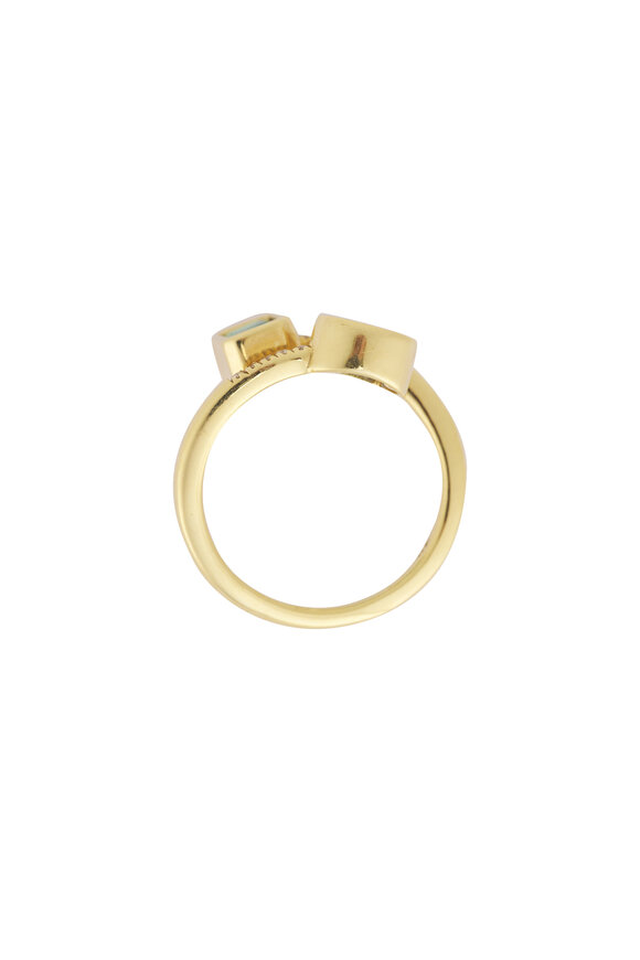 Lauren K Moi Toi Diamond & Emerald Ring - view 2