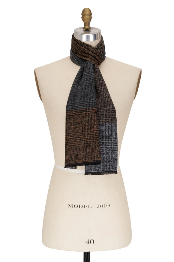 Chelsey Imports Taupe & Gray Silk Scarf