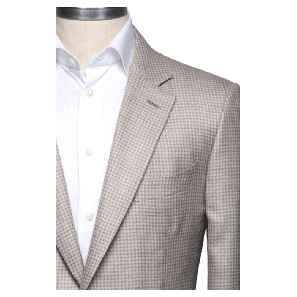 Zegna - Light Gray & Cream Houndstooth Sportcoat