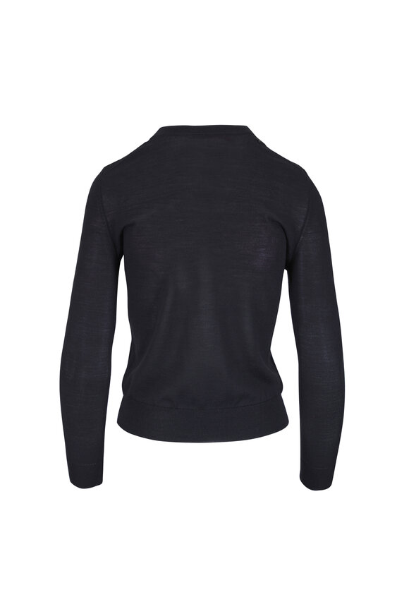 Carolina Herrera Black Embellished Wool & Silk Sweater - view 2