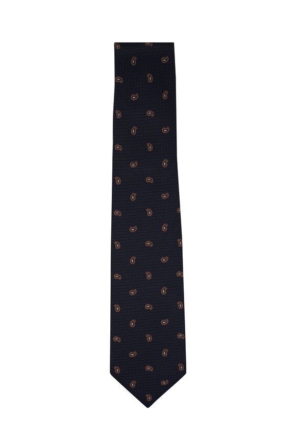 Louis Vuitton Navy Blue Silk Stripe Neck Tie