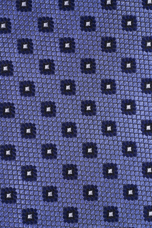 Zegna Purple Geometric Print Silk Necktie - view 2