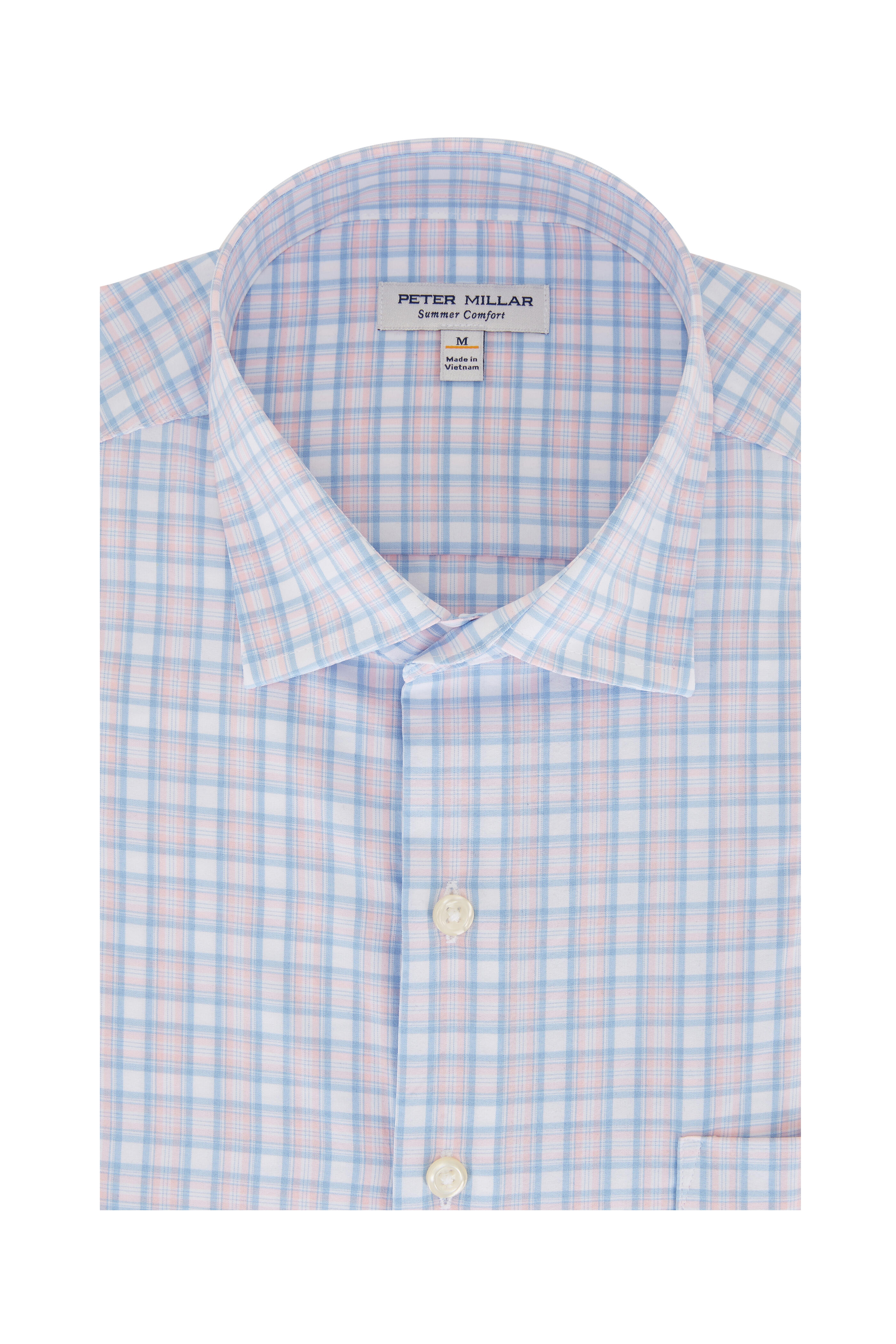 Peter Millar - Lee Palmer Pink & Blue Plaid Poplin Sport Shirt