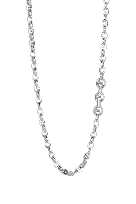 Hoorsenbuhs - 18K White Gold Open Link Diamond Pendant Necklace