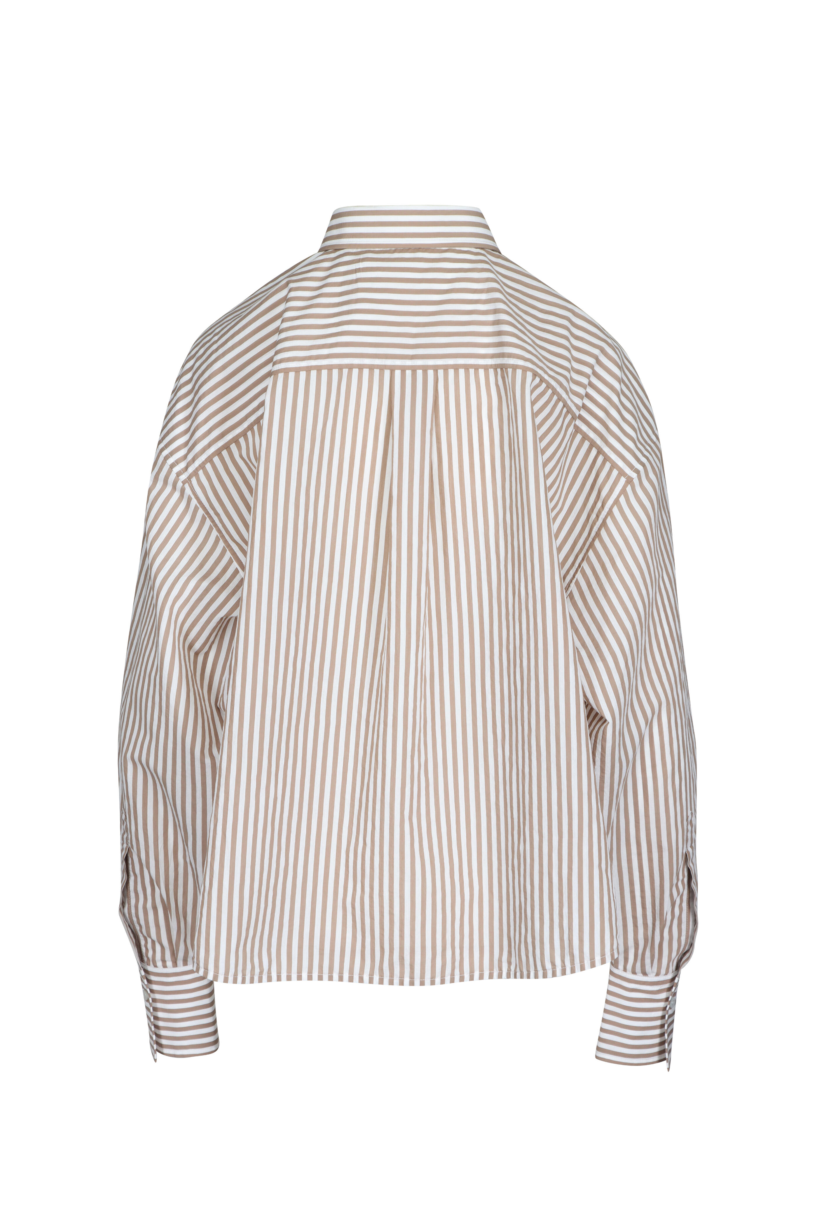 Brunello Cucinelli - Beige Techno Stripe Blouse
