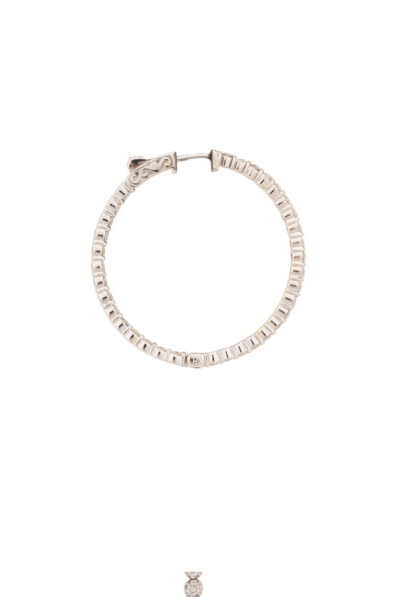 Lowy & Co 18k White Gold Diamond Hoop - view 2