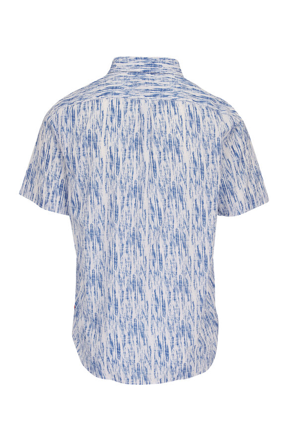 Swims - Milazzo Tidal Blue Print Short Sleeve Sport Shirt 