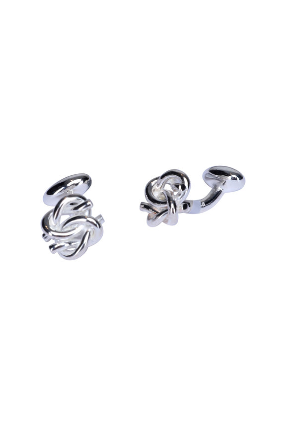 TATEOSSIAN　カフス　No.1141 Tateossian - Royal Brown Leather Cable Knot Cufflinks