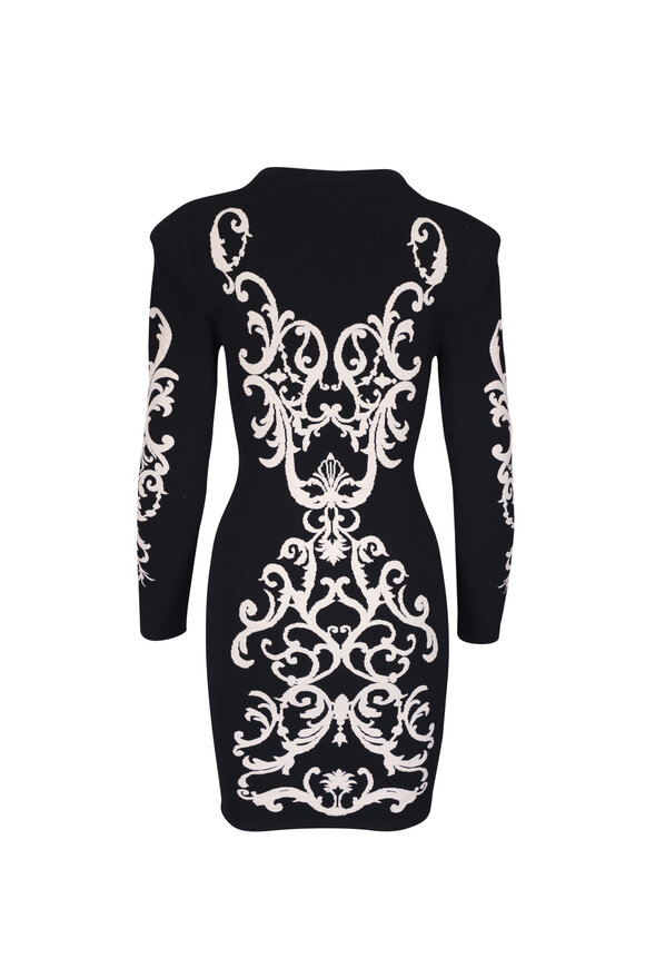 L'Agence - Amadi Black & White Jacquard Mini Dress