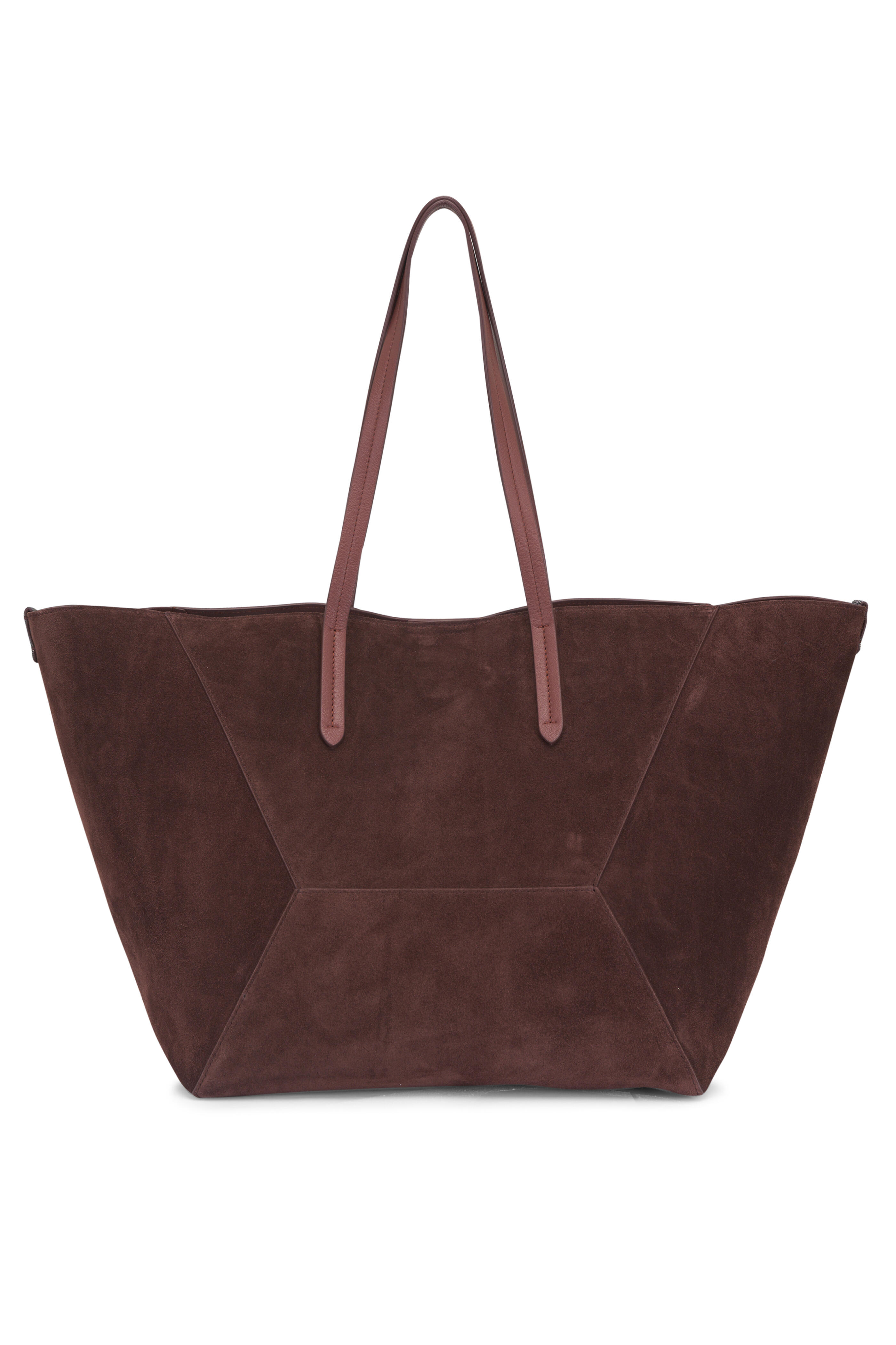 Brunello Cucinelli - Medium Duo Burgundy Suede Tote Bag Brunello Cucinelli - Medium Duo Burgundy Suede Tote Bag