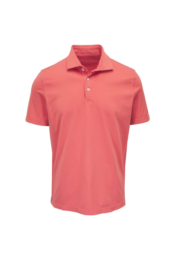 Fedeli Frosted Salmon Jersey Cotton Polo