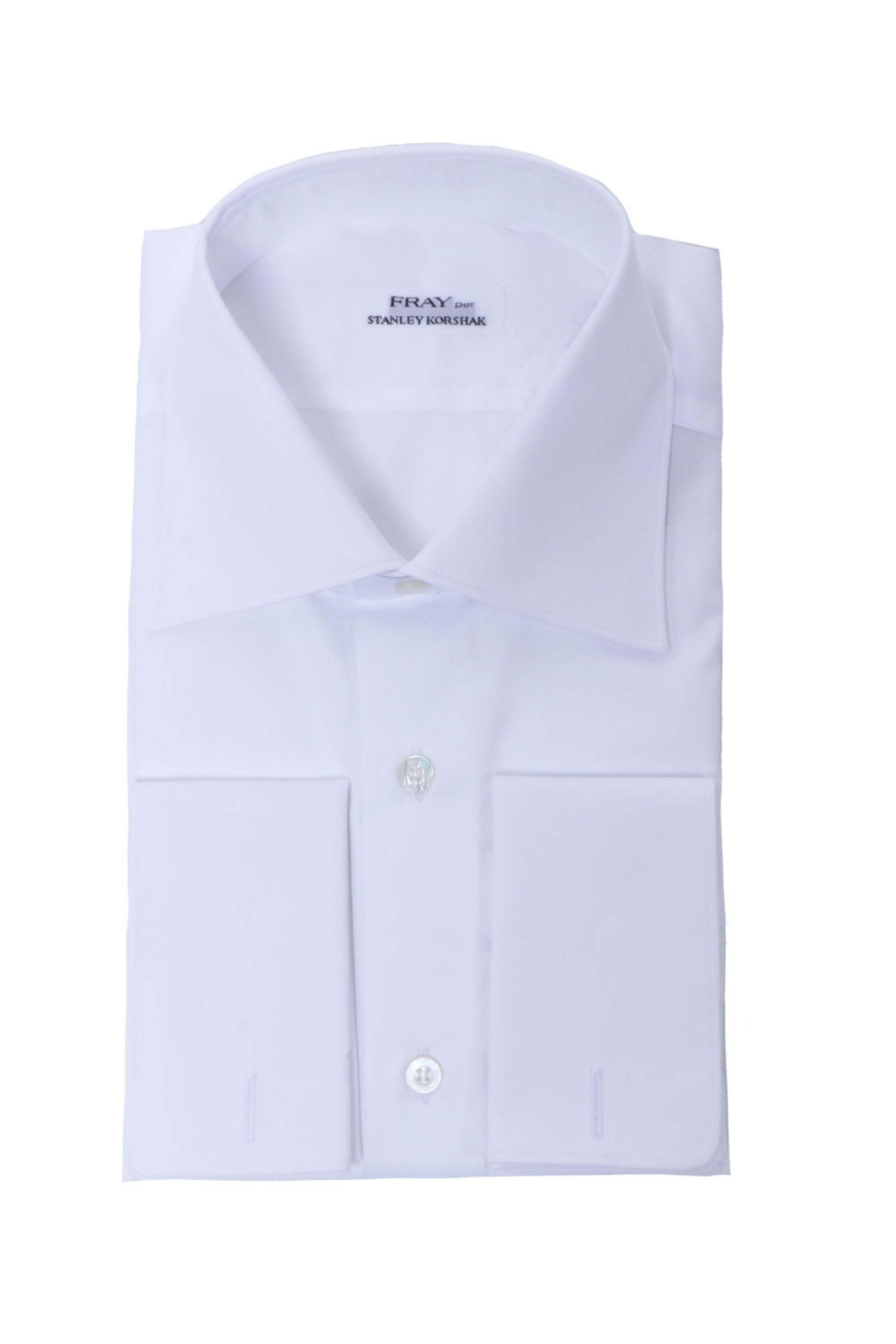 Fray - White Tight Diamond Weave Formal Dress Shirt