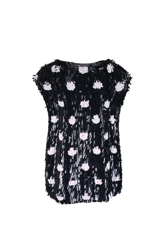 Dries Van Noten Black & White Paillette Tank - view 3