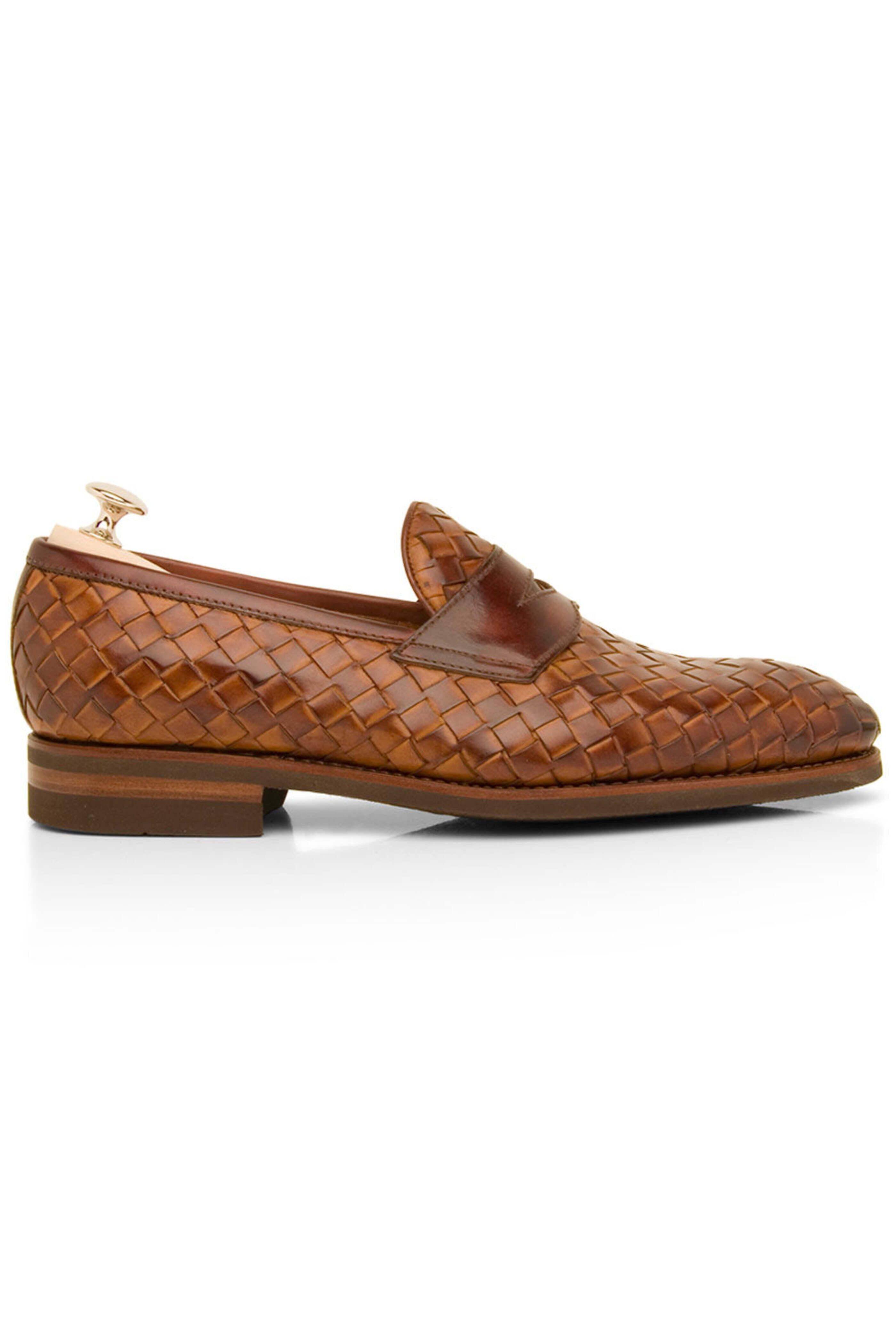Bontoni - Woven Penny Loafer in Cognac