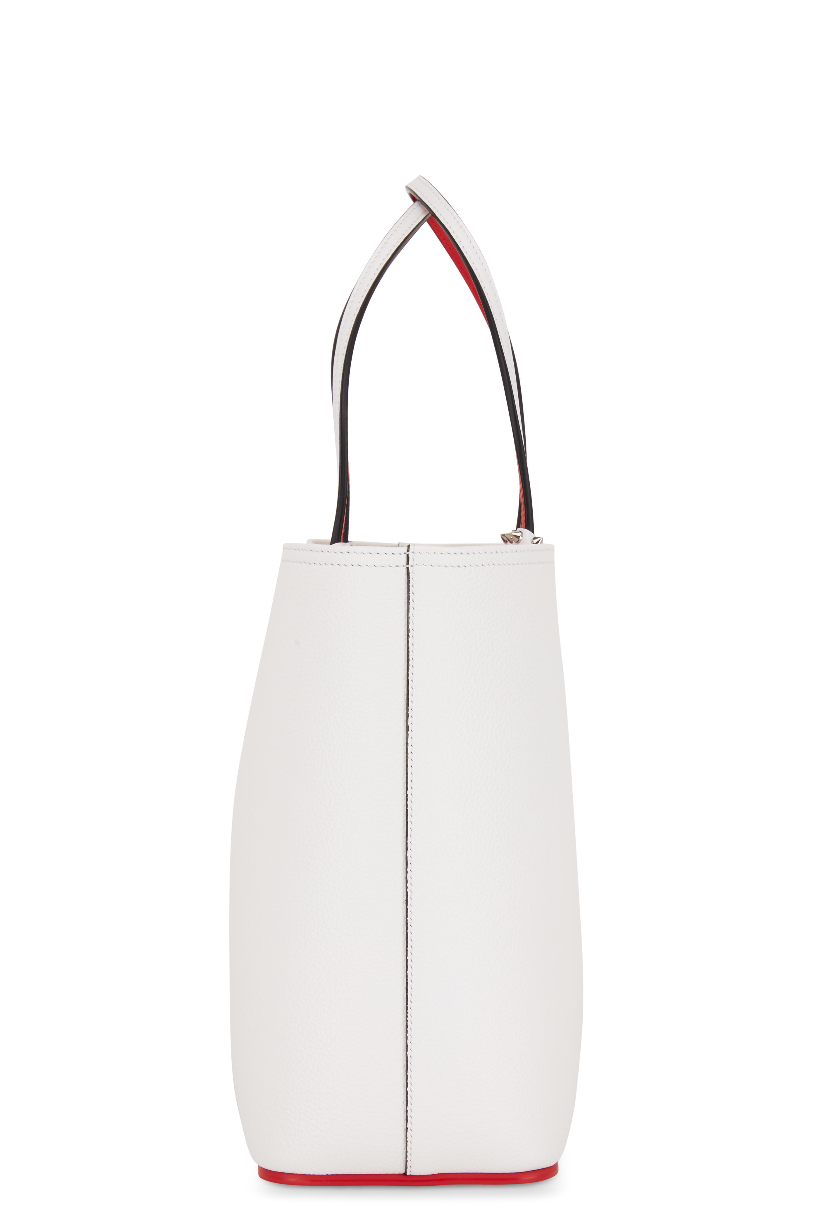 Christian Louboutin Cabata Hand Bag In White Leather in Gray