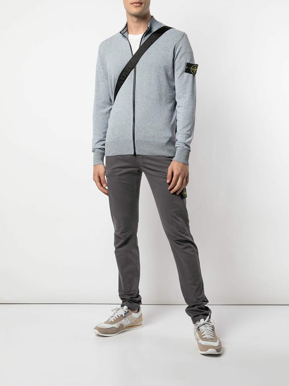 Stone Island - Grey Stretch Cotton Slim Cargo Pant