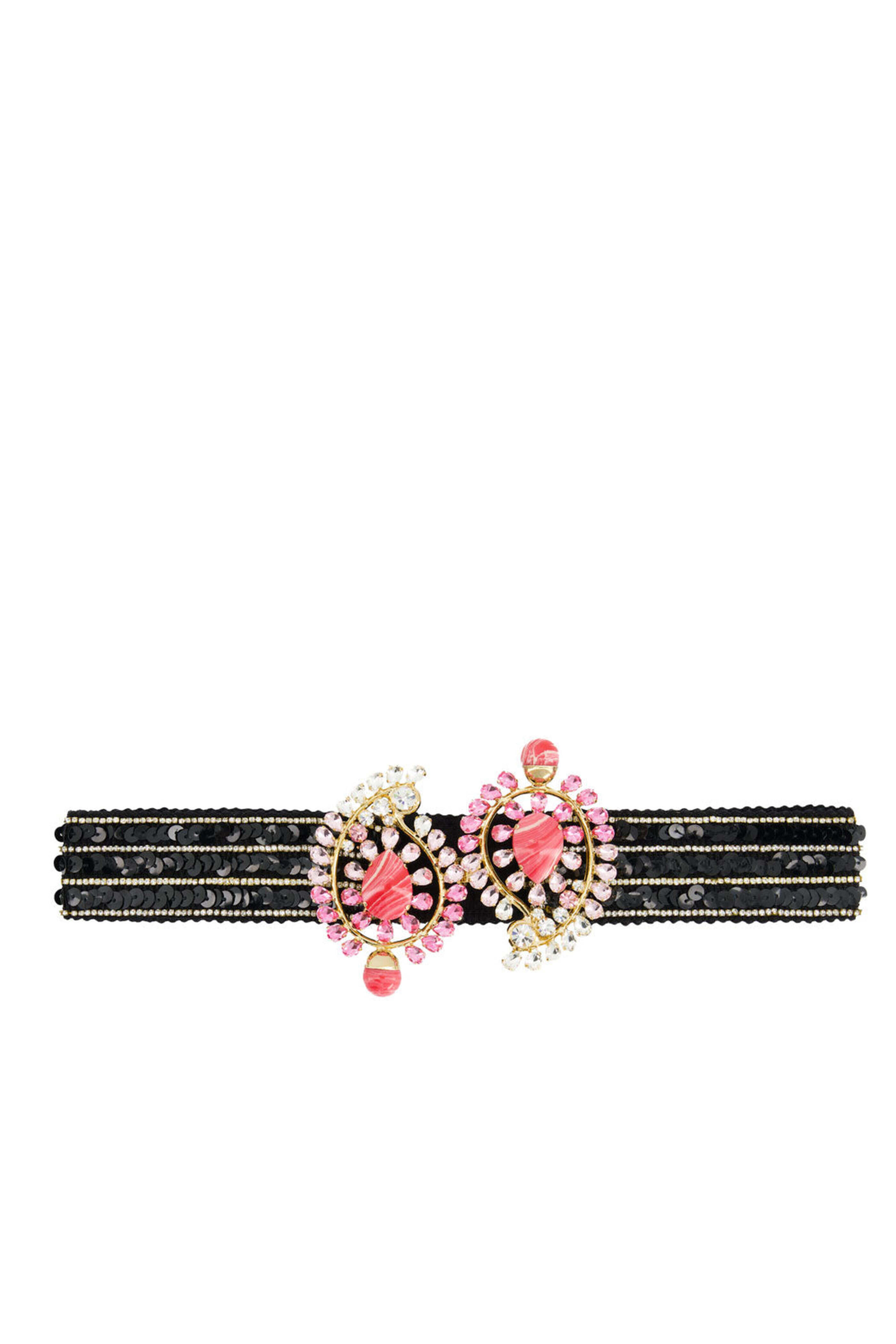 Giambattista Valli - Black and Pink Sequin Belt