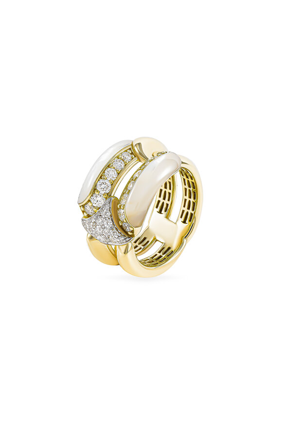 Miseno 18k Yellow Gold Diamond Arco Ring