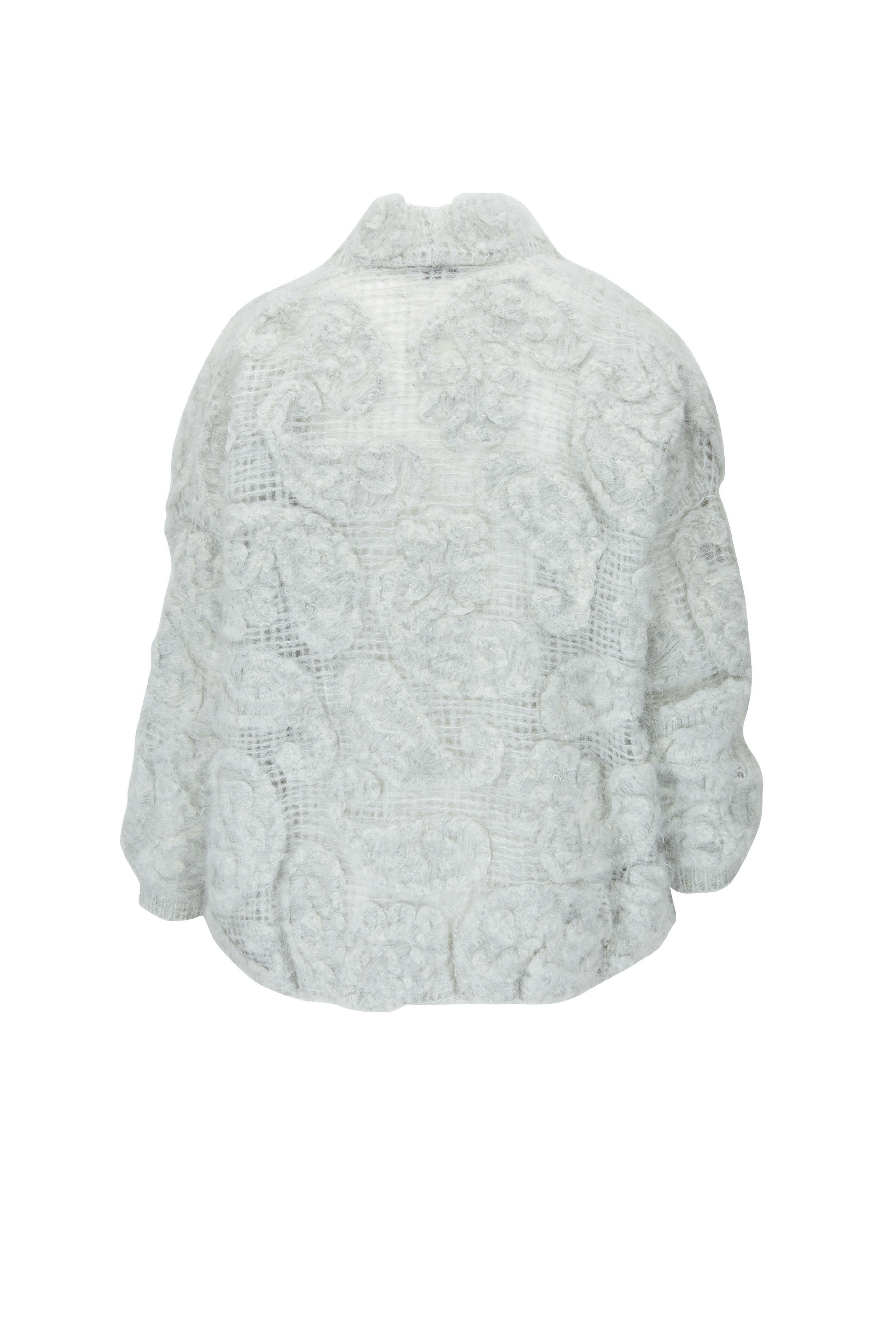 Brunello Cucinelli - Gray Mohair & Wool 3D Paisley Cardigan