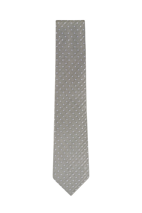 Tom Ford Sage Dot Print Silk Necktie