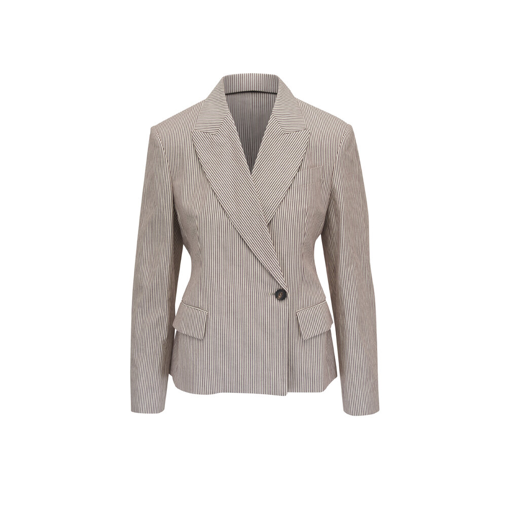 ジャケット BRUNELLO CUCINELLI Woman Jacket White MGRON7895 C057 Coats, overcoats, leather jackets and lightweight down