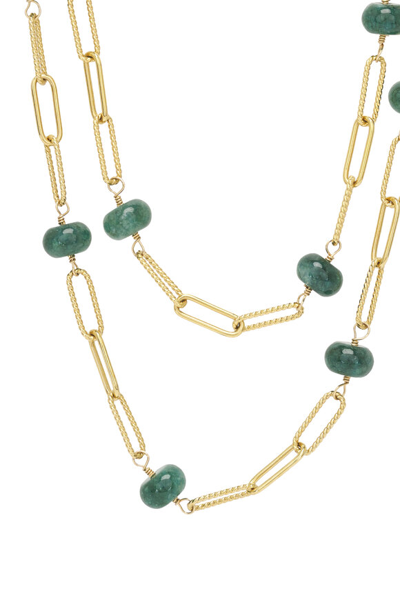 Cristina V. Forest Green Hand Linked Rondelle Necklace - view 2
