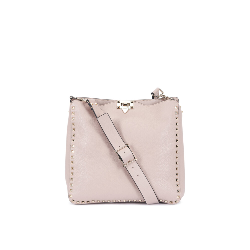 Valentino Garavani - Rockstud Nude Leather Small Hobo Crossbody