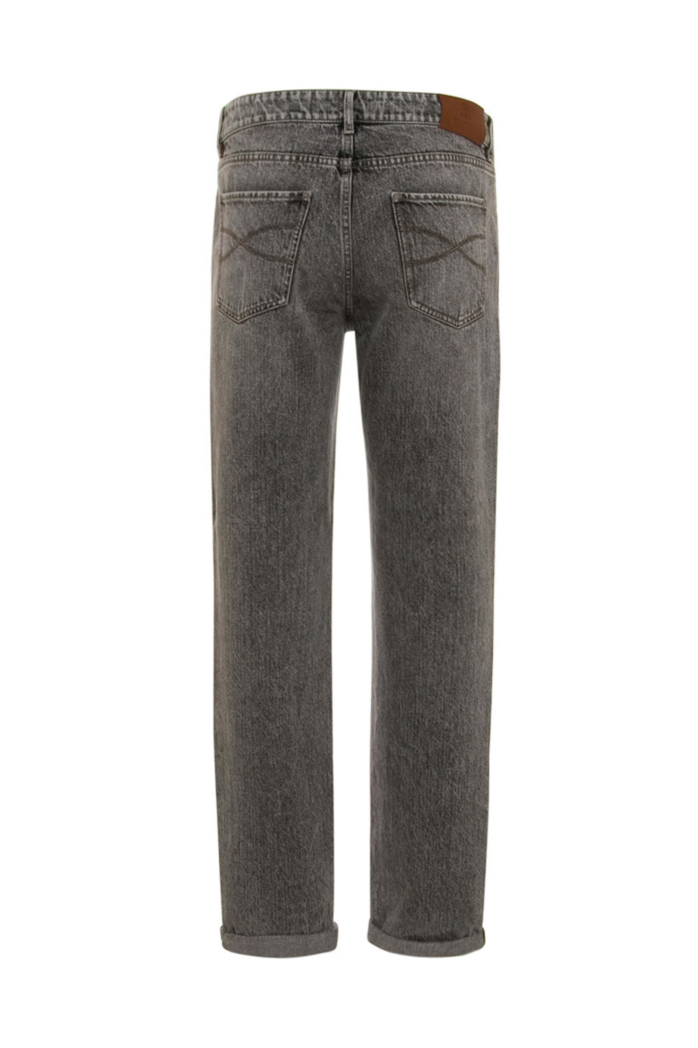 デニム・ジーパン BRUNELLO CUCINELLI Women Denim Pants MH192P5566C8972 Grey Lightweight denim trousers for Man in Ecru | Brunello Cucinelli