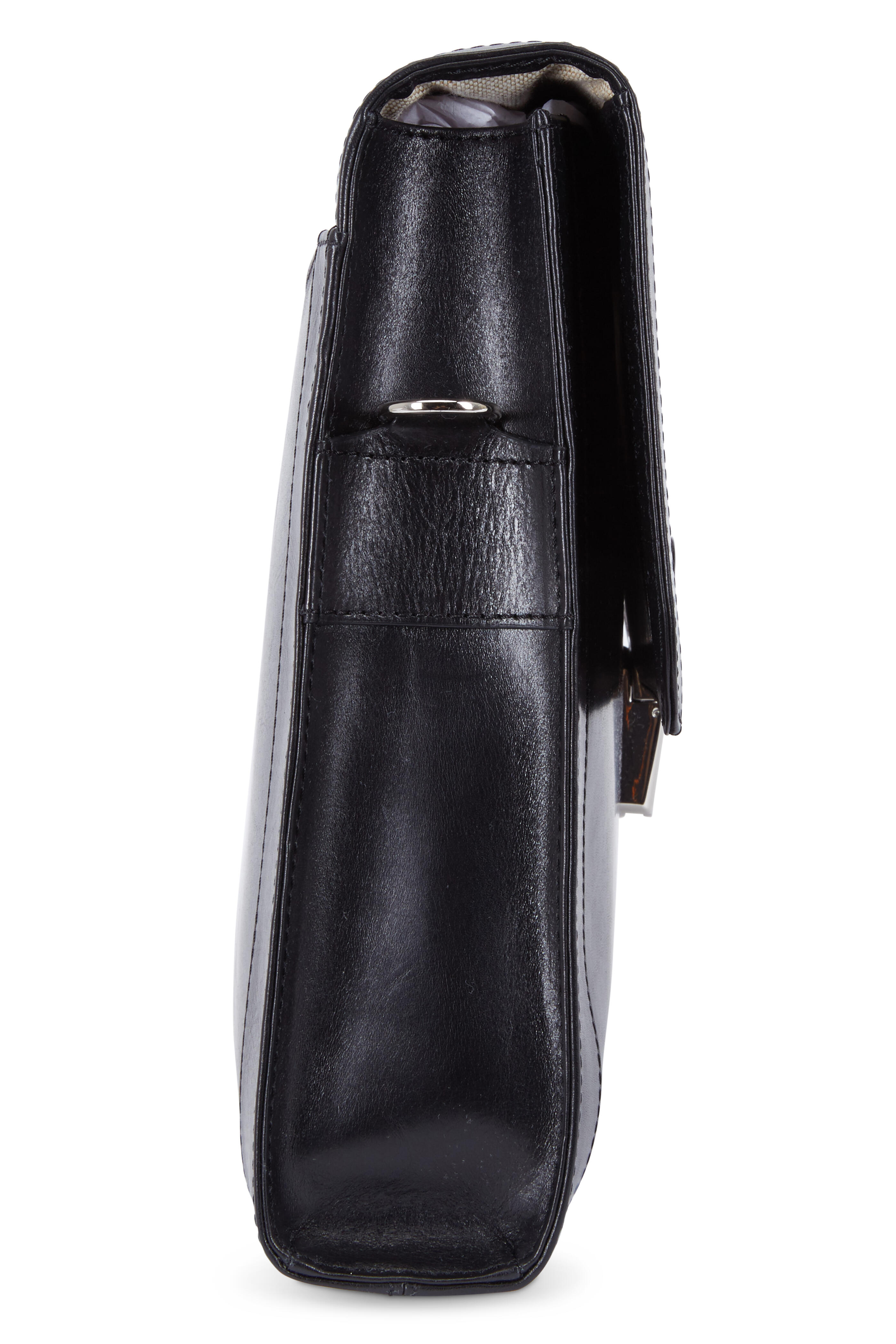 Bosca - Flapover Black Old Leather Briefcase