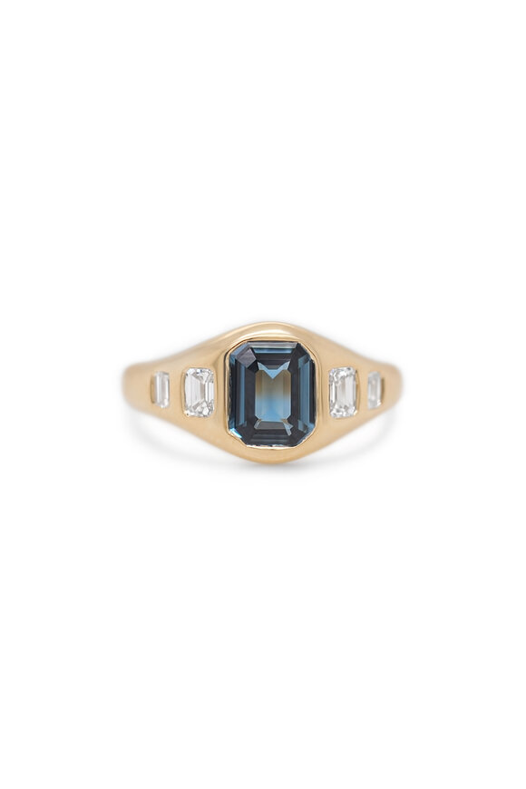 Kali Zoe 18k Yellow Gold Sapphire & Diamond Ring - view 1