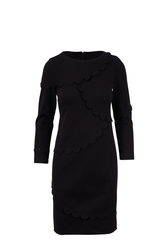 Akris Punto - Black Scallop Detail Jersey Dress