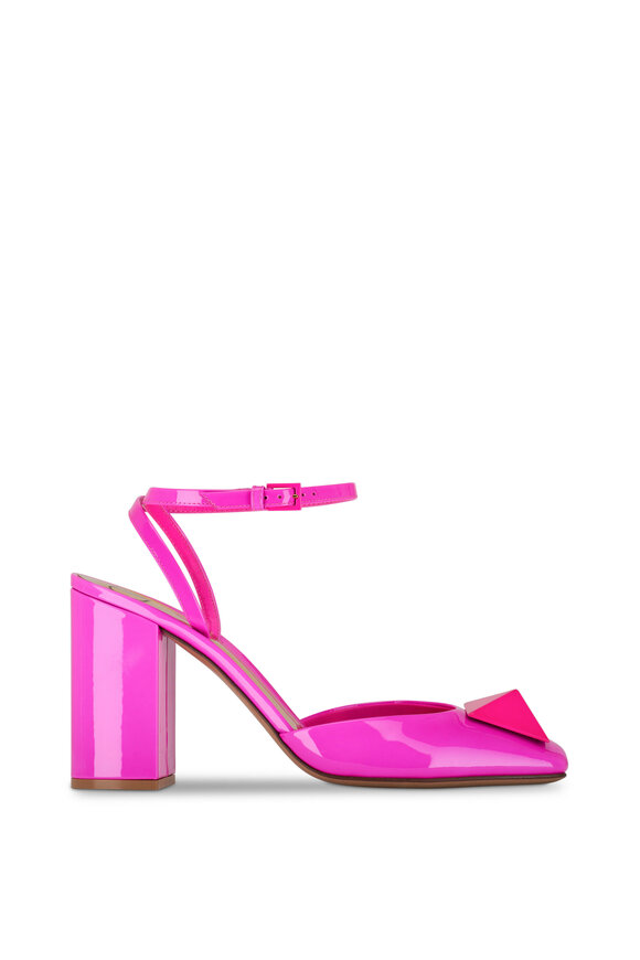 Valentino Garavani - Pink One Stud Patent Leather Pump, 90mm