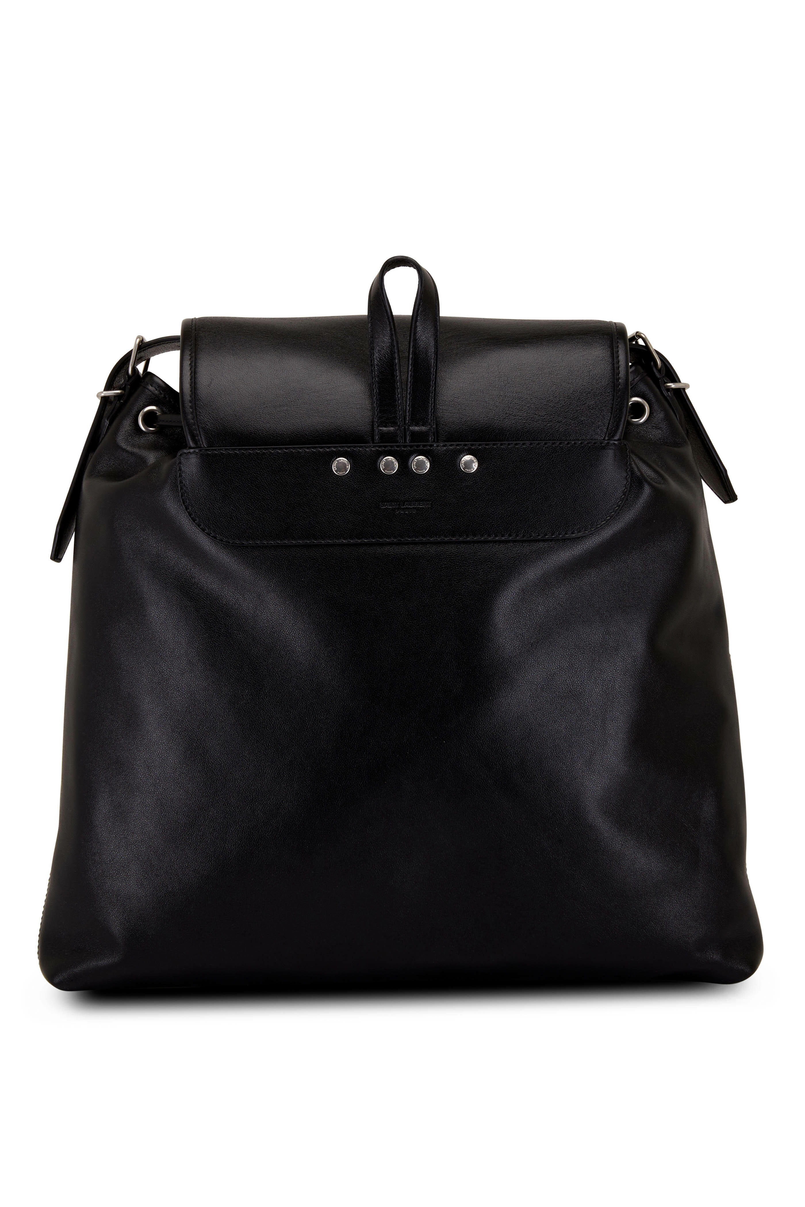 Saint Laurent - Black Smooth Leather Backpack | Mitchell Stores