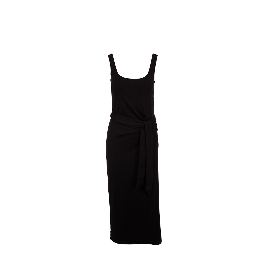 Vince - Black Cotton Sleeveless Wrap Dress | Mitchell Stores Vince - Black Cotton Sleeveless Wrap Dress | Mitchell Stores