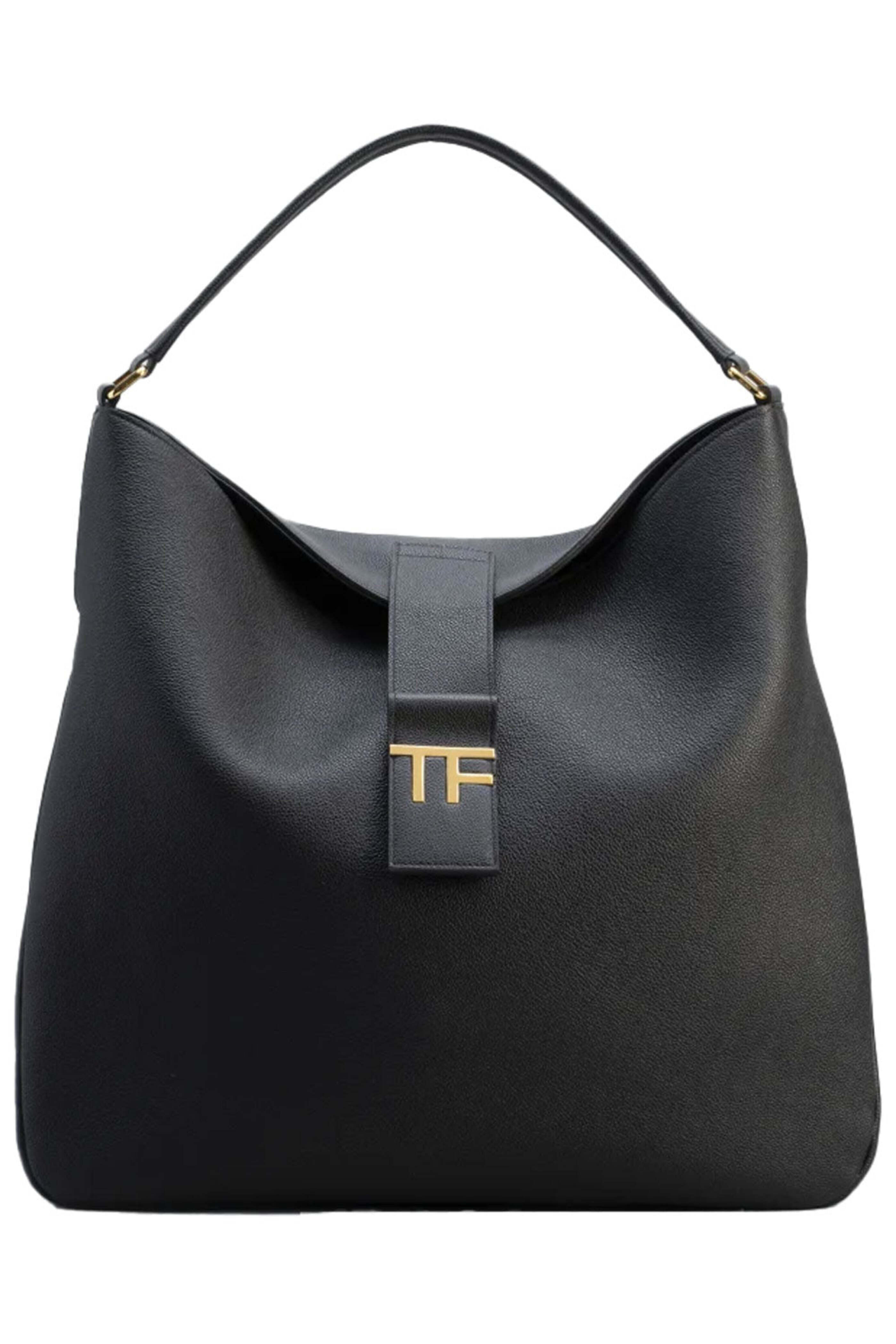 Tom Ford - Medium Grain Leather Hobo Bag in Black