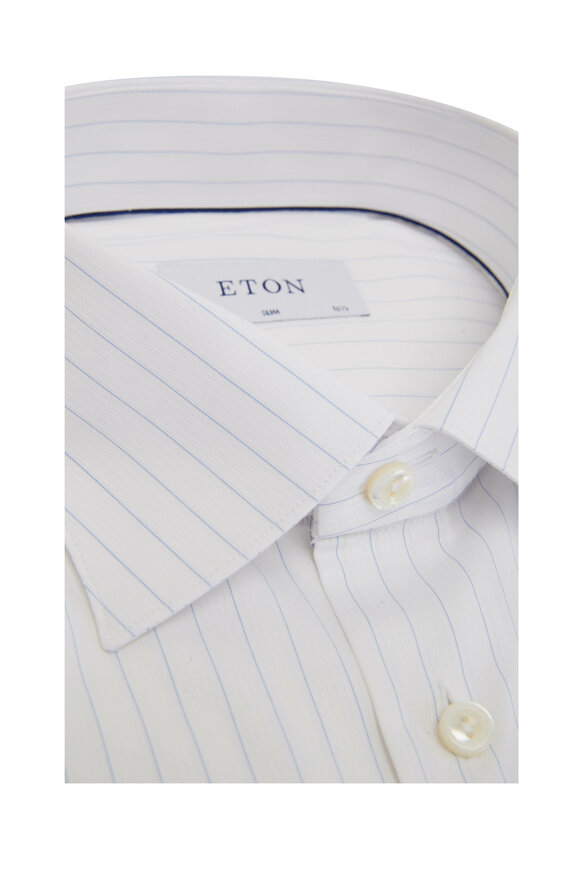 Eton - Light Blue Fine Stripe Cotton Dress Shirt