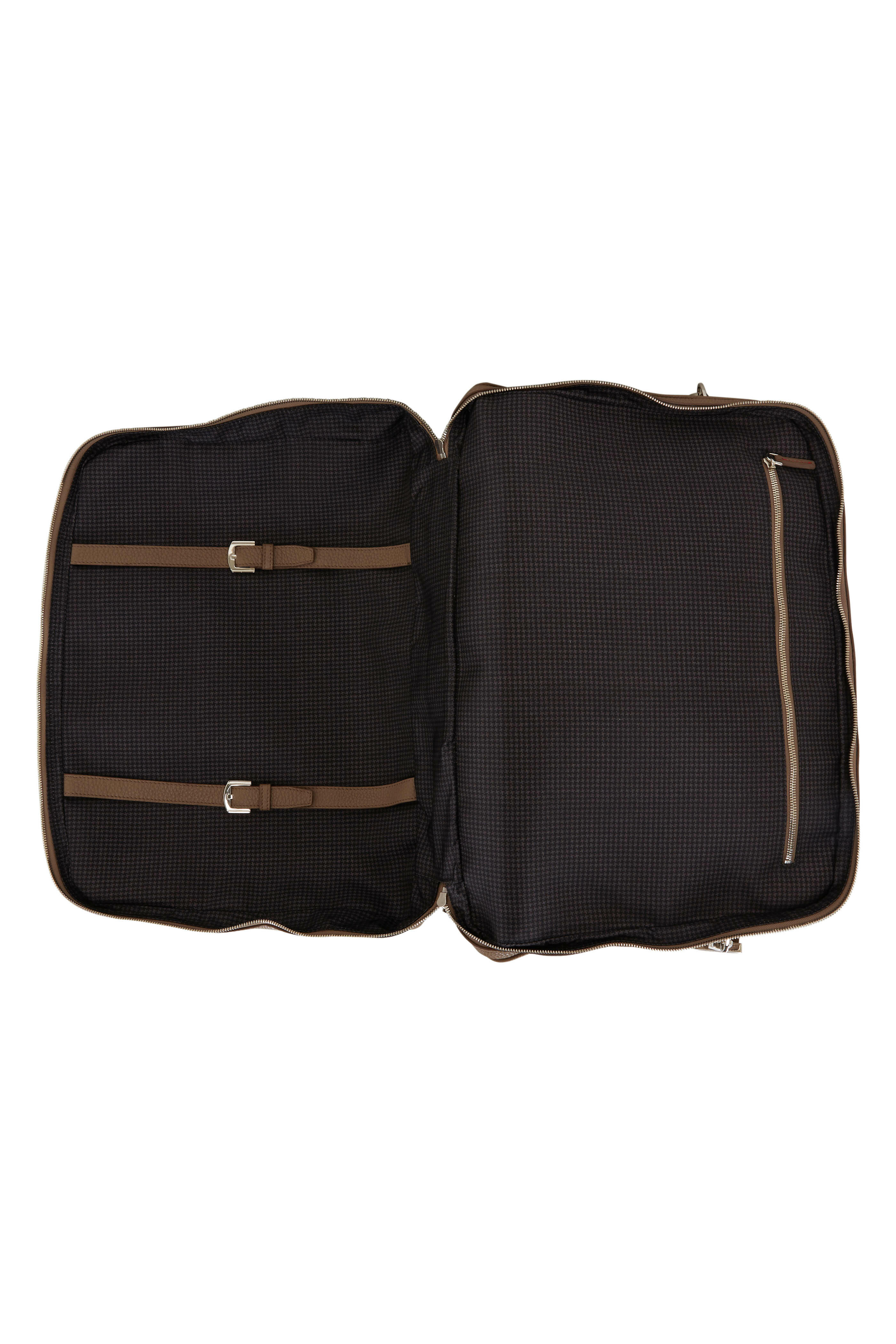 Kiton - Taupe Grained Leather Messenger Bag