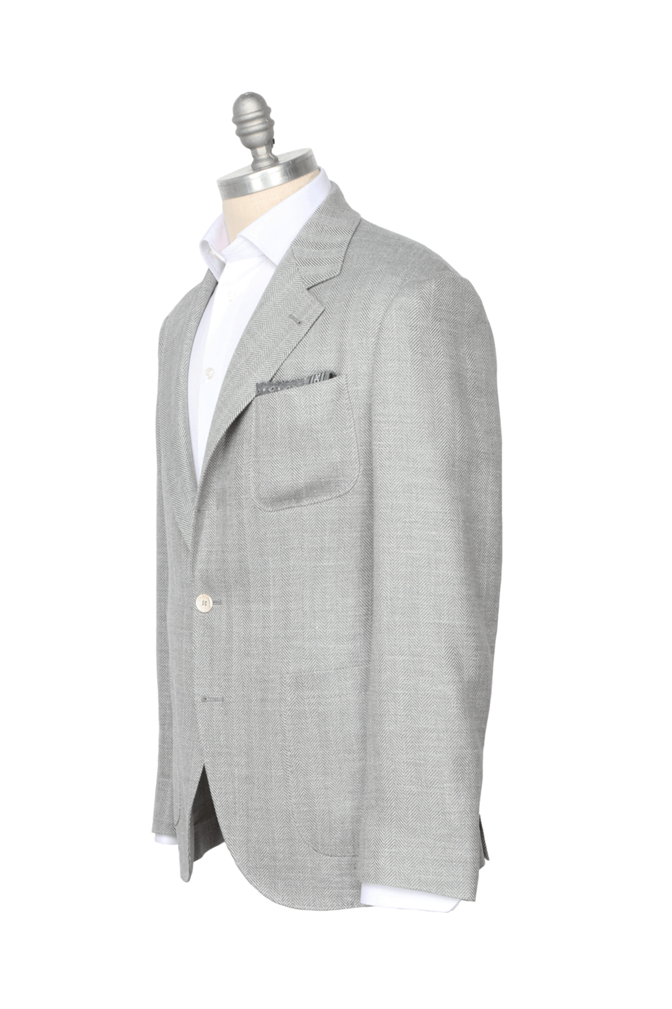 BRUNELLO CUCINELLI✨テーラードジャケット グレー　リネン Brunello Cucinelli - Gray & White Herringbone Sportcoat