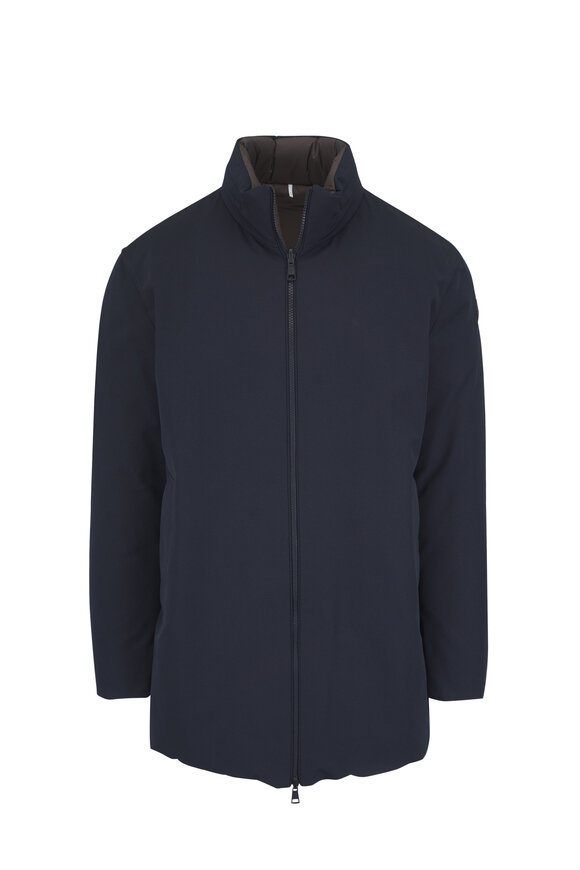 Moncler Didessa Navy & Brown Reversible Short Parka - view 1