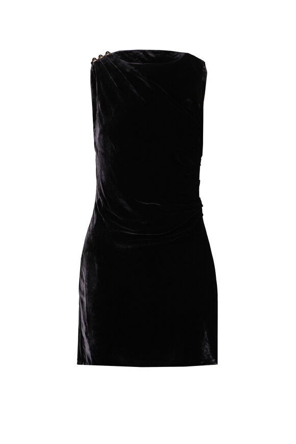Tanya Taylor Sasha Black Velvet Mini Dress - view 1