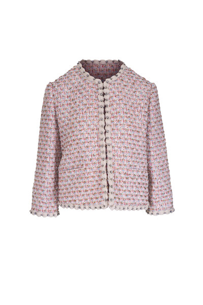 2025SS✨Lisière Bisentino Tweed Jacket Valentino - Azure Multi Tweed Short Jacket | Mitchell Stores
