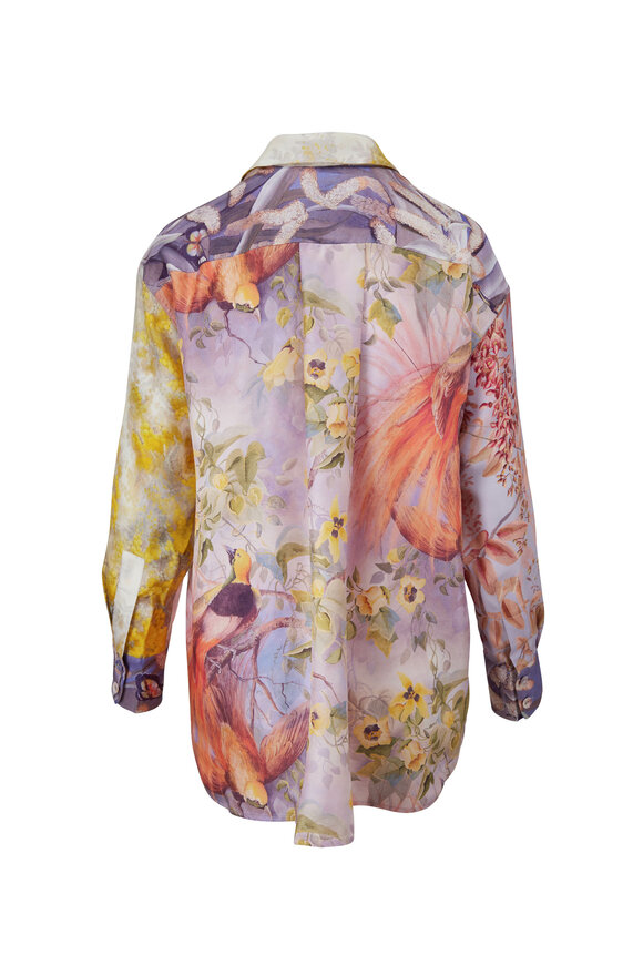 Zimmermann - Botanica Book Print Silk Oversize Shirt